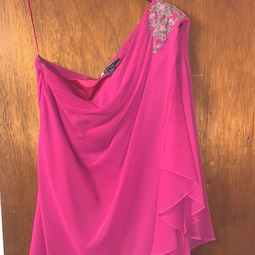 knee length, dress, pink, sequence